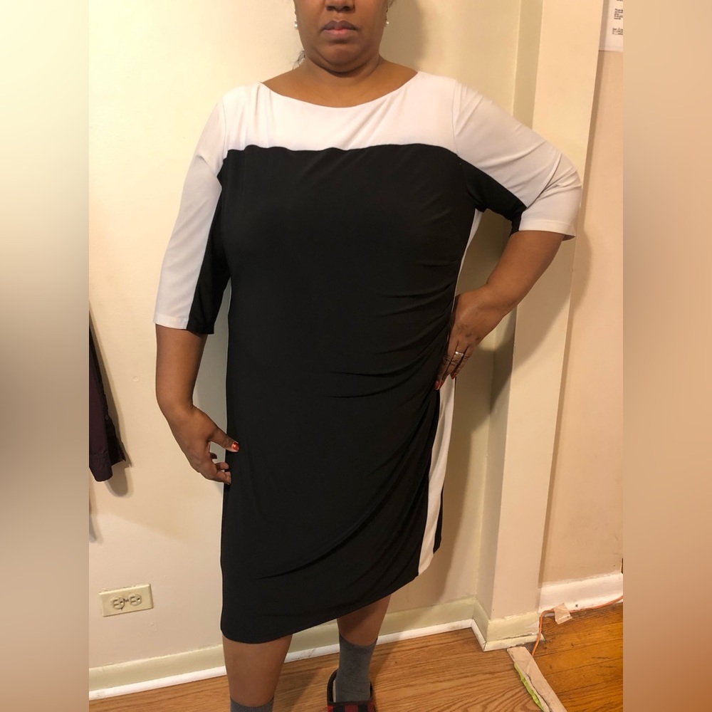 Black and white business causal dress!